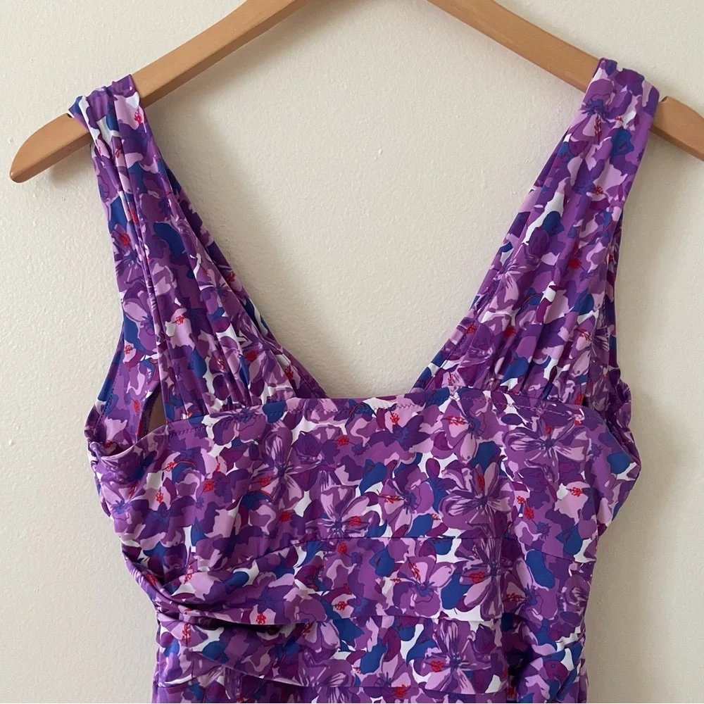 Gamet Hill Purple Floral Kids One Piece Swimsuit